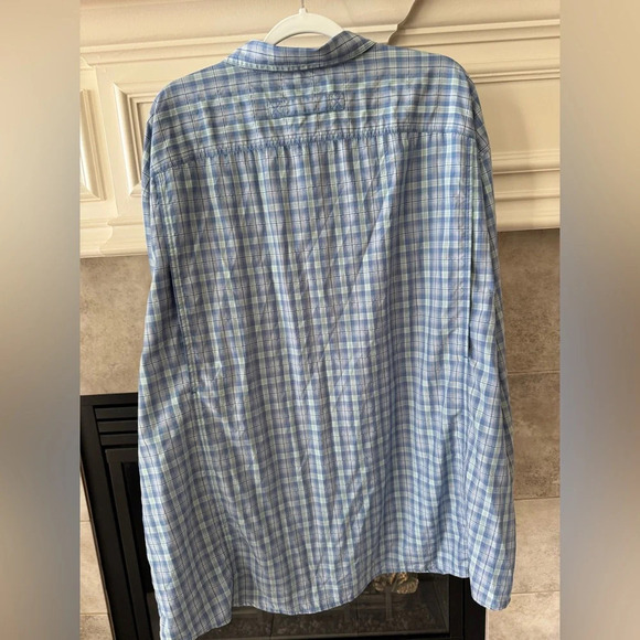 Duluth Trading Company Men's Button Down Blue Plaid Shirt Fishing Outdoor 3XL - Picture 2 of 9